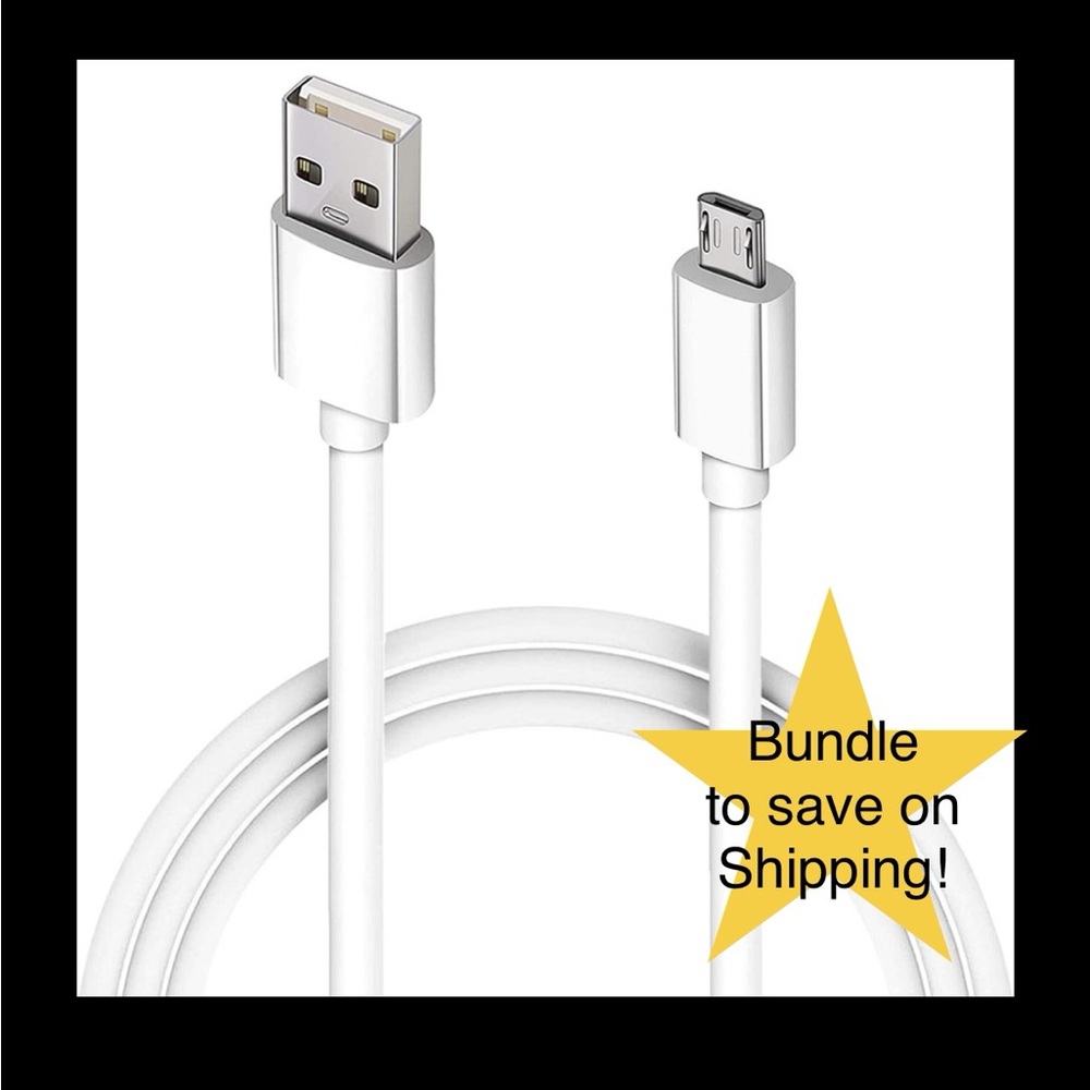 Set of 3 White USB to Micro USB Cables